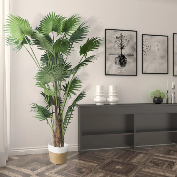 GloboStar® Artificial Garden PALM TREE 20014 Τεχνητό Διακοσμητικό Φυτό Φοινικόδεντρο Βεντάλια Υ210cm - Image 5