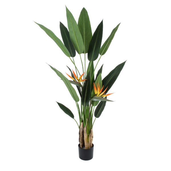 GloboStar® Artificial Garden STRELITZIA REGINAE 20032 Τεχνητό Διακοσμητικό Φυτό Στρελίτσια - Πουλί του Παραδείσου Υ140cm