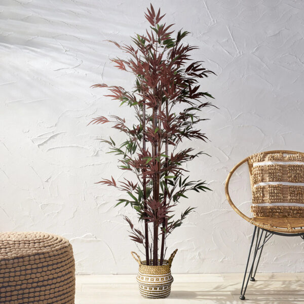 GloboStar® Artificial Garden BLOODLEAF BAMBOO 20039 Τεχνητό Διακοσμητικό Φυτό Αιματόφυλλο Μπαμπού Υ170cm - Image 5