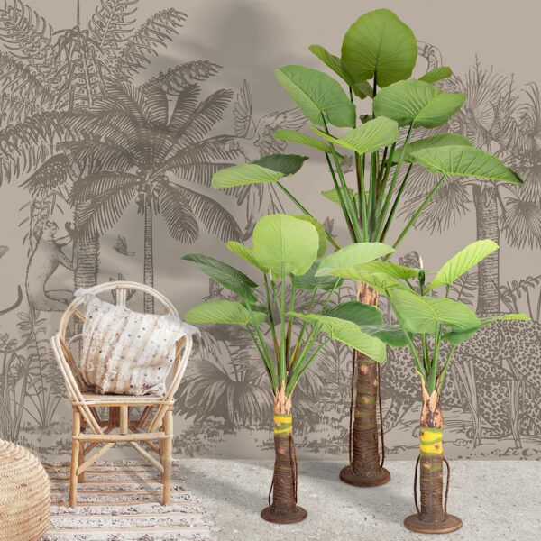 GloboStar® Artificial Garden TARO SET 20089 Τεχνητό Διακοσμητικό Σετ Φυτών Κολοκασία A:Υ300cm B:Υ210cm C:Υ160cm - Image 2