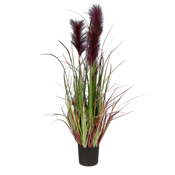 GloboStar® Artificial Garden BLOODY PAMPAS GRASS 20109 Τεχνητό Διακοσμητικό Φυτό Αιματόφυλλο Γρασίδι της Πάμπας Υ85cm