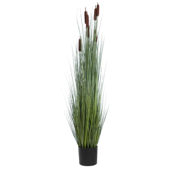 GloboStar® Artificial Garden TYPHA ANGUSTIFOLIA GRASS 20113 Τεχνητό Διακοσμητικό Φυτό Γρασίδι της Τύφας Υ150cm