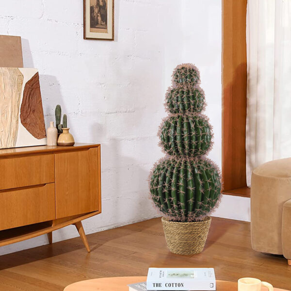 GloboStar® Artificial Garden FEROCACTUS 20138 Τεχνητό Διακοσμητικό Φυτό Φερόκακτος Υ95cm - Image 3