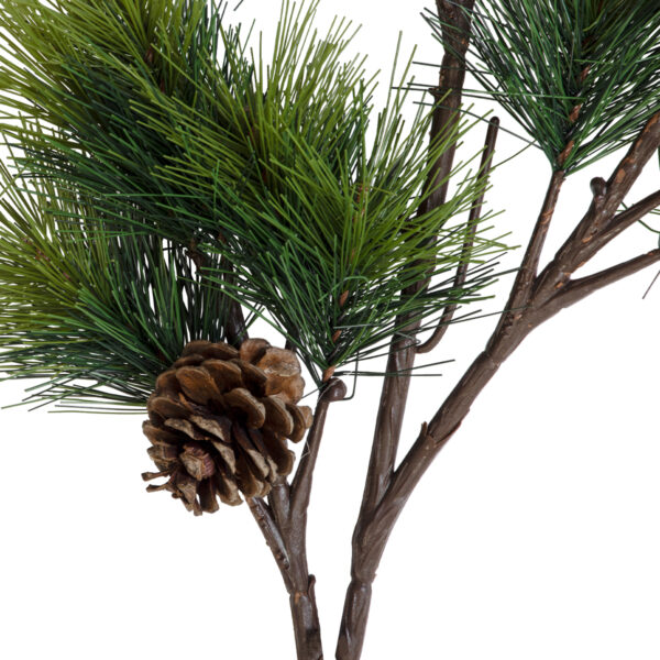 GloboStar® Artificial Garden PINUS MASSONIANA BRANCH 20217 Τεχνητό Διακοσμητικό Κλαδί Πεύκου με Κουκουνάρια Π30 x Υ35cm - Image 3