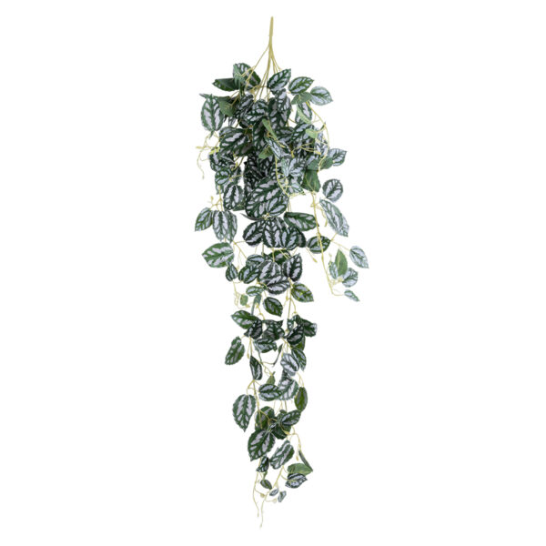 GloboStar® Artificial Garden SATIN POTHOS HANGING BRANCH 20242 Τεχνητό Διακοσμητικό Κρεμαστό Φυτό Ασημένια Άμπελός - Πόθος Υ120cm