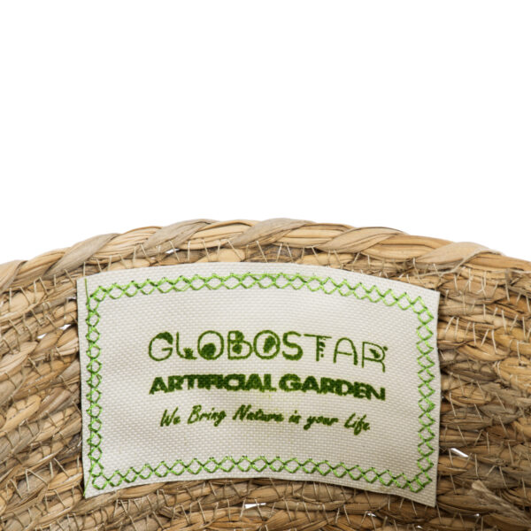 GloboStar® Artificial Garden PAROS 20275 Διακοσμητικό Πλεκτό Καλάθι - Κασπώ Γλάστρα - Flower Pot Μπεζ Φ19cm x Υ15cm - Image 5