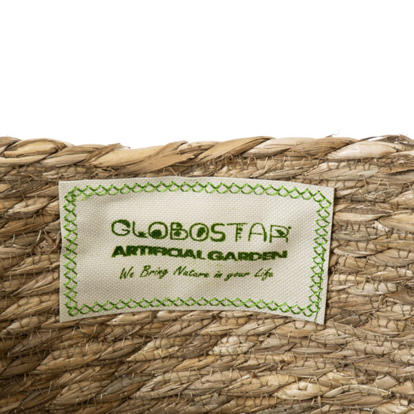 GloboStar® Artificial Garden PAROS 20277 Διακοσμητικό Πλεκτό Καλάθι - Κασπώ Γλάστρα - Flower Pot Μπεζ Φ29cm x Υ25cm - Image 5