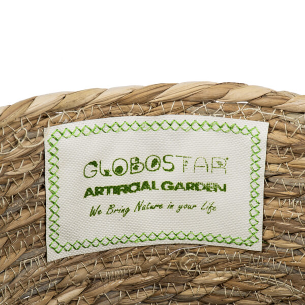 GloboStar® Artificial Garden TINOS 20290 Διακοσμητικό Πλεκτό Καλάθι - Κασπώ Γλάστρα - Flower Pot Μπεζ Φ25cm x Υ20cm - Image 4