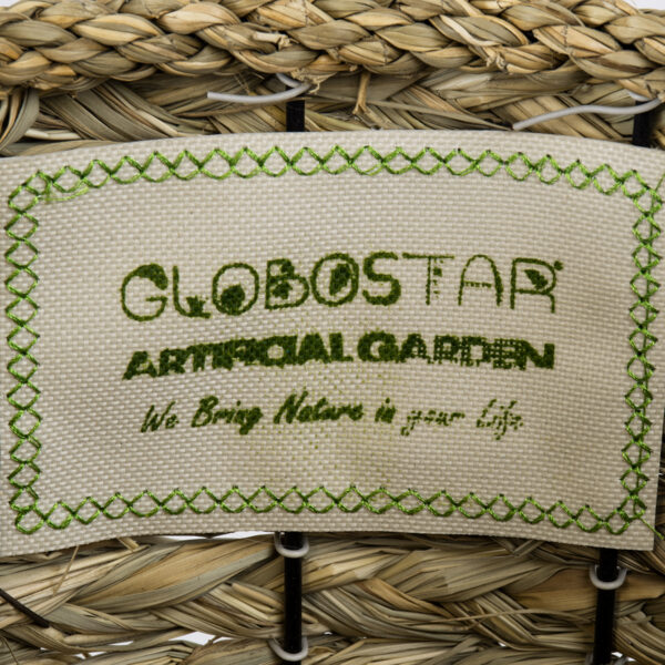 GloboStar® Artificial Garden SKOPELOS 20297 Διακοσμητικό Πλεκτό Καλάθι - Κασπώ Γλάστρα - Flower Pot Μπεζ με Καφέ Φ26cm x Υ44cm - Image 6