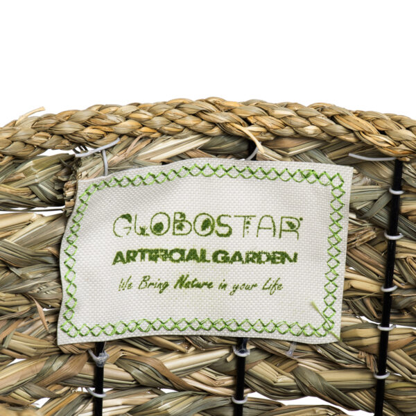 GloboStar® Artificial Garden SKOPELOS 20298 Διακοσμητικό Πλεκτό Καλάθι - Κασπώ Γλάστρα - Flower Pot Μπεζ με Καφέ Φ26cm x Υ55cm - Image 8