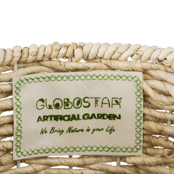 GloboStar® Artificial Garden LIMNOS 20299 Διακοσμητικό Πλεκτό Καλάθι - Κασπώ Γλάστρα - Flower Pot Μπεζ Φ26cm x Υ42cm - Image 6