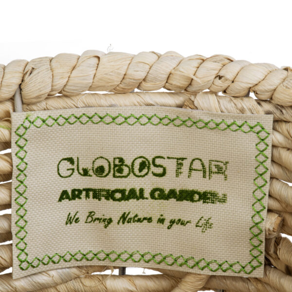 GloboStar® Artificial Garden LIMNOS 20300 Διακοσμητικό Πλεκτό Καλάθι - Κασπώ Γλάστρα - Flower Pot Μπεζ Φ26cm x Υ56cm - Image 6