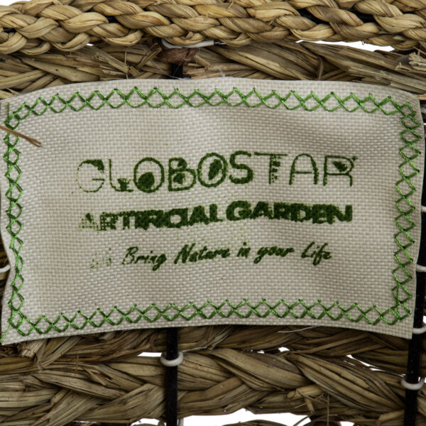 GloboStar® Artificial Garden SAMOS 20305 Διακοσμητικό Πλεκτό Καλάθι - Κασπώ Γλάστρα - Flower Pot Μπεζ με Καφέ Φ32cm x Υ58cm - Image 6