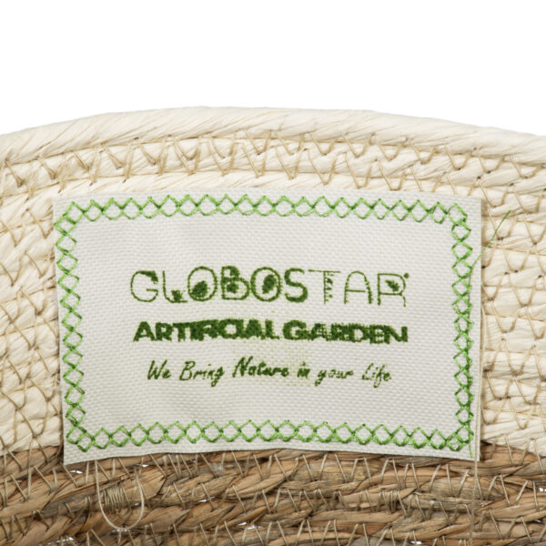 GloboStar® Artificial Garden KALYMNOS 20329 Διακοσμητικό Πλεκτό Καλάθι - Κασπώ Γλάστρα - Flower Pot Μπεζ με Καφέ Φ25cm x Υ22cm - Image 6