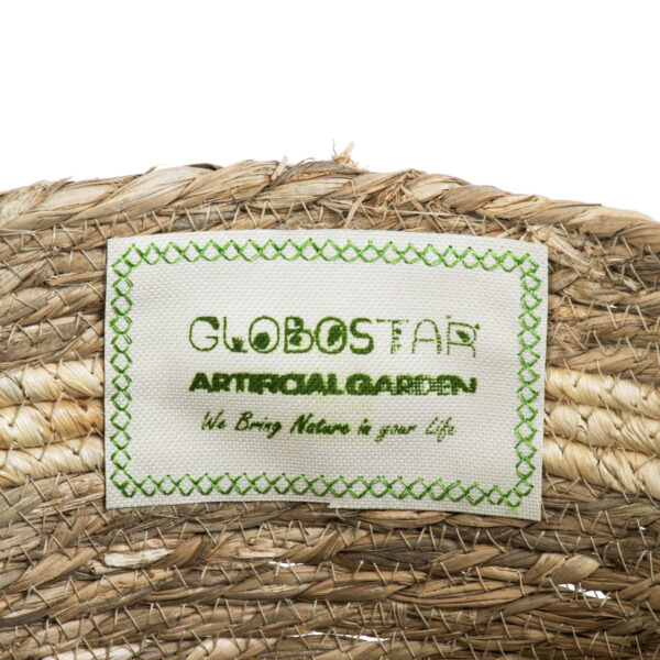 GloboStar® Artificial Garden NAXOS 20333 Διακοσμητικό Πλεκτό Καλάθι - Κασπώ Γλάστρα - Flower Pot Μπεζ με Καφέ Φ30cm x Υ26cm - Image 6