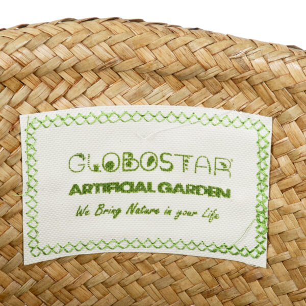 GloboStar® Artificial Garden CECILIA 20343 Διακοσμητικό Ψάθινο Καλάθι - Κασπώ Γλάστρα - Flower Pot Μπεζ Φ26cm x Υ26cm - Image 5