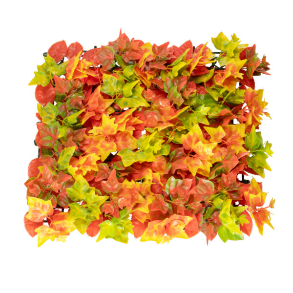 GloboStar® Artificial Garden AUTUMN MAPLE 20349 Τεχνητό Διακοσμητικό Πάνελ Φυλλωσιάς - Κάθετος Κήπος σύνθεση Φθινοπωρινός Σφένδαμος Μ50 x Π50 x Υ10cm - Image 3