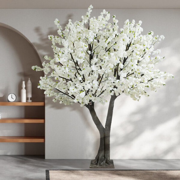 GloboStar® Artificial Garden BIANCA CHERRY BLOSSOM TREE 20362 Τεχνητό Διακοσμητικό Δέντρο Λευκό Άνθος Κερασιάς Υ350cm - Image 7