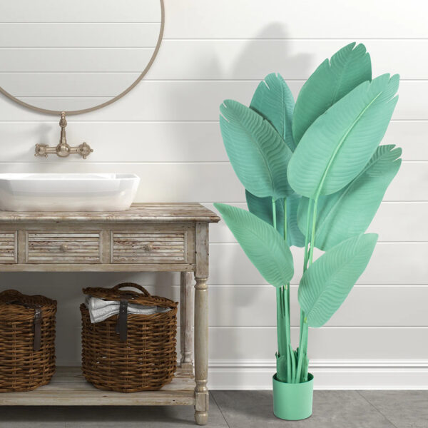 GloboStar® Artificial Garden TURQUOISE STRELITZIA 20368 Τεχνητό Διακοσμητικό Φυτό Τιρκουάζ Στερλίτσια Υ120cm - Image 6