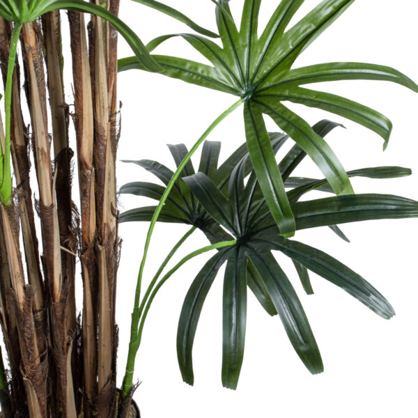 GloboStar® Artificial Garden BROADLEAF LADY PALM TREE 20384 Τεχνητό Διακοσμητικό Φυτό Πλατύφυλλος Φοίνικας Μπαμπού Υ300cm - Image 2