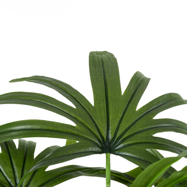 GloboStar® Artificial Garden BROADLEAF LADY PALM TREE 20386 Τεχνητό Διακοσμητικό Φυτό Πλατύφυλλος Φοίνικας Μπαμπού Υ120cm - Image 2