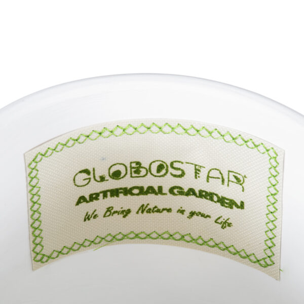 GloboStar® Artificial Garden KASOS 20444 Πήλινο Κεραμικό Κασπώ Γλάστρα - Flower Pot Λευκό με Χρυσό Φ15cm x Υ15cm - Image 8