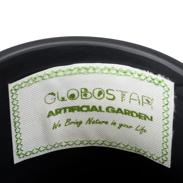 GloboStar® Artificial Garden ELAFONISOS 20446 Πήλινο Κεραμικό Κασπώ Γλάστρα - Flower Pot Μαύρο με Χρυσό Φ15cm x Υ15cm - Image 8