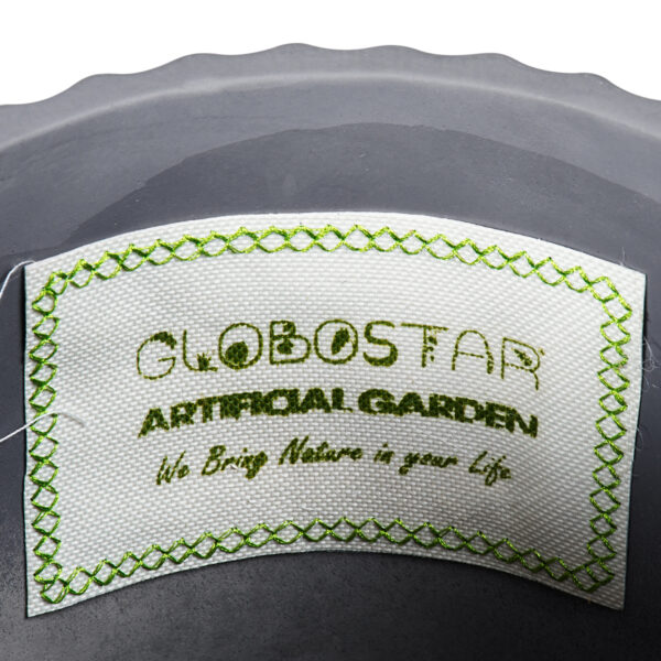 GloboStar® Artificial Garden PAXOS 20455 Πήλινο Κεραμικό Κασπώ Γλάστρα - Flower Pot Γκρι με Χρυσό Φ17cm x Υ17cm - Image 5