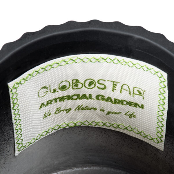 GloboStar® Artificial Garden KOS 20457 Πήλινο Κεραμικό Κασπώ Γλάστρα - Flower Pot Μαύρο με Χρυσό Φ17cm x Υ17cm - Image 5