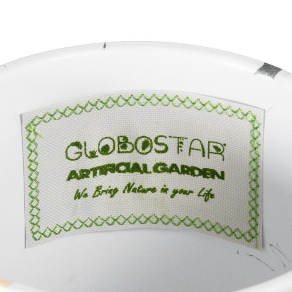 GloboStar® Artificial Garden RODOS 20460 Πήλινο Κεραμικό Κασπώ Γλάστρα - Flower Pot Λευκό με Χρυσό Φ17cm x Υ17cm - Image 8