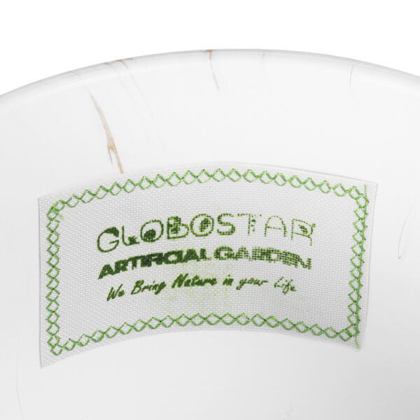 GloboStar® Artificial Garden RODOS 20461 Πήλινο Κεραμικό Κασπώ Γλάστρα - Flower Pot Λευκό με Χρυσό Φ21cm x Υ19cm - Image 8