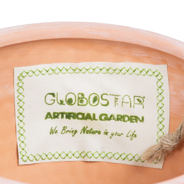 GloboStar® Artificial Garden CHIOS 20462 Κρεμαστό Πήλινο Κεραμικό Κασπώ Γλάστρα - Flower Pot Κεραμιδί με Λευκό Φ19.5cm x Υ11.5cm - Image 7