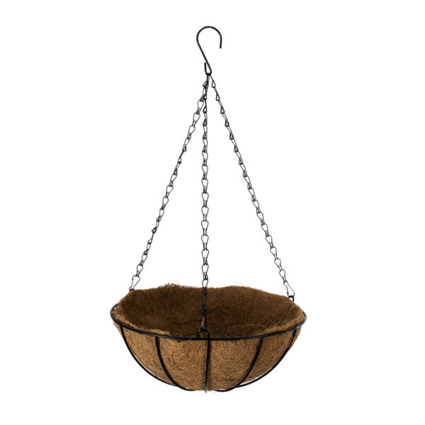 GloboStar® Artificial Garden SALAMINA 20480 Κρεμαστό Κασπώ Γλάστρα - Flower Pot από Φλοιό Καρύδας Καφέ Φ30cm x Υ15cm - Image 2