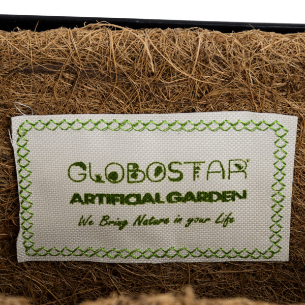 GloboStar® Artificial Garden OINOUSSES 20481 Επιτοίχιο Κασπώ Γλάστρα - Flower Pot από Φλοιό Καρύδας Καφέ Μ61cm x Π19cm x Υ18cm - Image 8