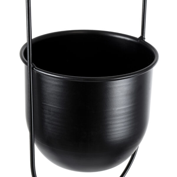 GloboStar® Artificial Garden NISYROS 20487 Κρεμαστό Μεταλλικό Κασπώ Γλάστρα - Flower Pot Μαύρο Φ16cm x Υ52cm - Image 5