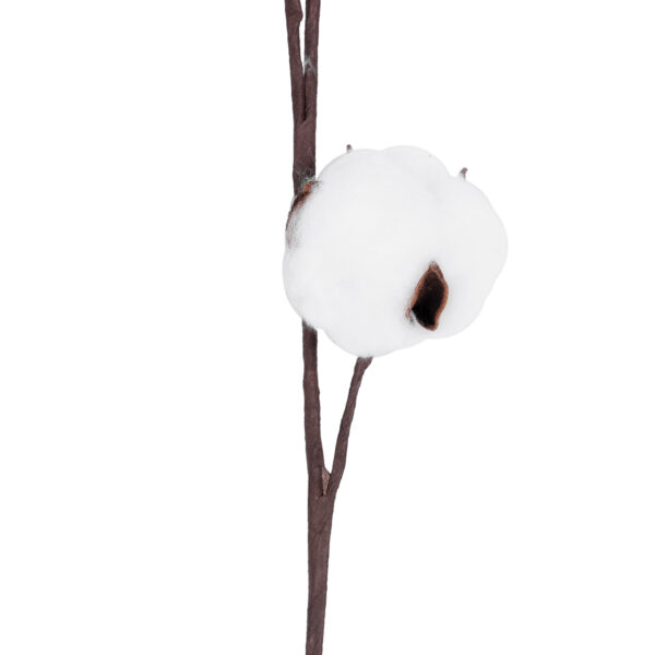 GloboStar® Artificial Garden COTTON BRANCH 20493 Τεχνητό Διακοσμητικό Κλαδί βαμβάκι Υ43cm - Image 3