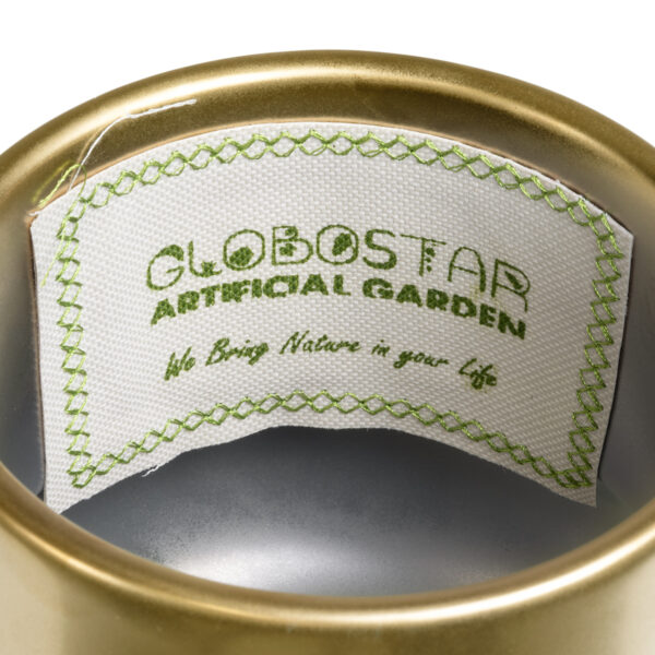 GloboStar® Artificial Garden KERKYRA 20547 Διακοσμητικό Κεραμικό Κασπώ Γλάστρα - Flower Pot Χρυσό Φ15 x Υ12.5cm - Image 5