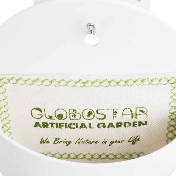 GloboStar® Artificial Garden LYON 20551 Διακοσμητικό Πλαστικό Κασπώ Γλάστρα - Flower Pot Λευκό Μ12 x Π6 x Υ13.5cm - Image 8