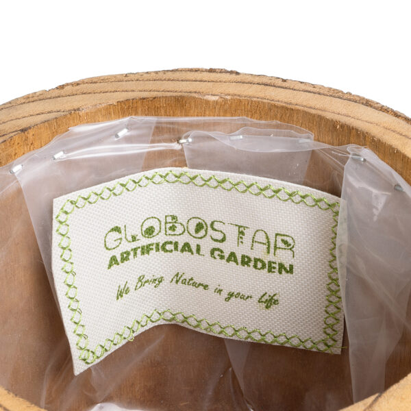 GloboStar® Artificial Garden JAMAICA 20553 Διακοσμητικό Ξύλινο Κασπώ Γλάστρα - Flower Pot Καφέ Φ18 x Υ38cm - Image 6