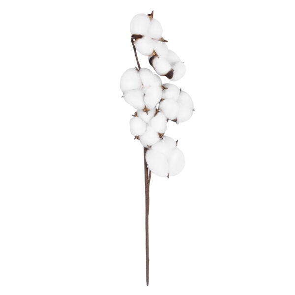 GloboStar® Artificial Garden COTTON BRANCH 20558 Τεχνητό Διακοσμητικό Κλαδί βαμβάκι Υ45cm