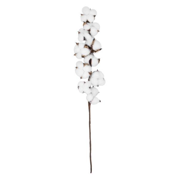 GloboStar® Artificial Garden COTTON BRANCH 20559 Τεχνητό Διακοσμητικό Κλαδί βαμβάκι Y55cm