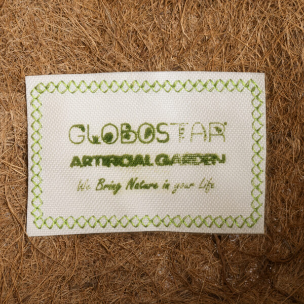 GloboStar® Artificial Garden SALAMINA 20560 Κρεμαστό Διακοσμητικό Κασπώ Γλάστρα - Flower Pot από Φλοιό Καρύδας Καφέ με Μαύρη Μεταλλική Βάση Φ25 x Υ14cm - Image 7