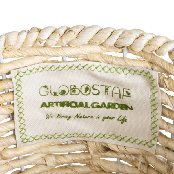 GloboStar® Artificial Garden LIMNOS 20582 Διακοσμητικό Πλεκτό Κασπώ Γλάστρα - Flower Pot Μπεζ με Μπεζ Ξύλο Φ26 x Υ66cm - Image 6