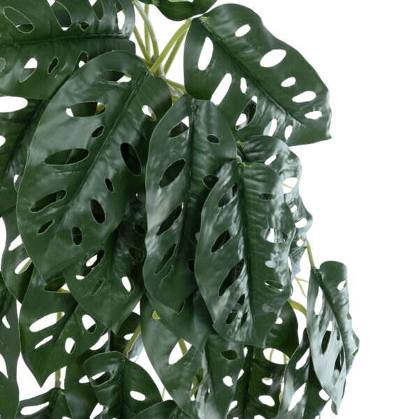 GloboStar® Artificial Garden MONSTERA HANGING PLANT 20608 - Τεχνητό Διακοσμητικό Κρεμαστό Φυτό Μονστέρα Υ45cm - Image 2