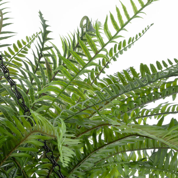 GloboStar® Artificial Garden FERN HANGING PLANT 20624 Τεχνητό Κρεμαστό Διακοσμητικό Φυτό Φτέρης Y45cm - Image 3