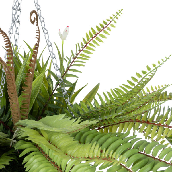 GloboStar® Artificial Garden FERN HANGING BOUQUET PLANT 20629 Τεχνητό Κρεμαστό Διακοσμητικό Φυτό Φτέρης  Y56cm - Image 4