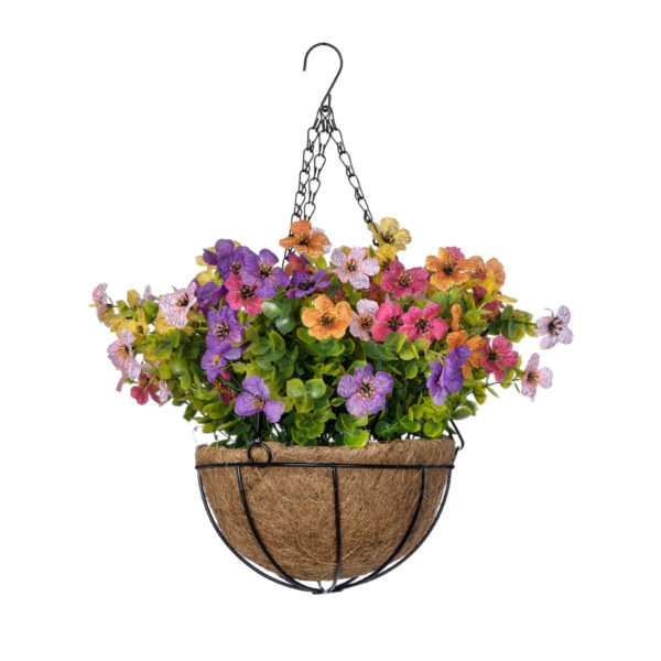 GloboStar® Artificial Garden GERBERA HANGING PLANT 20635 Τεχνητό Κρεμαστό Διακοσμητικό Φυτό Ζέρμπερας Y55cm - Image 2