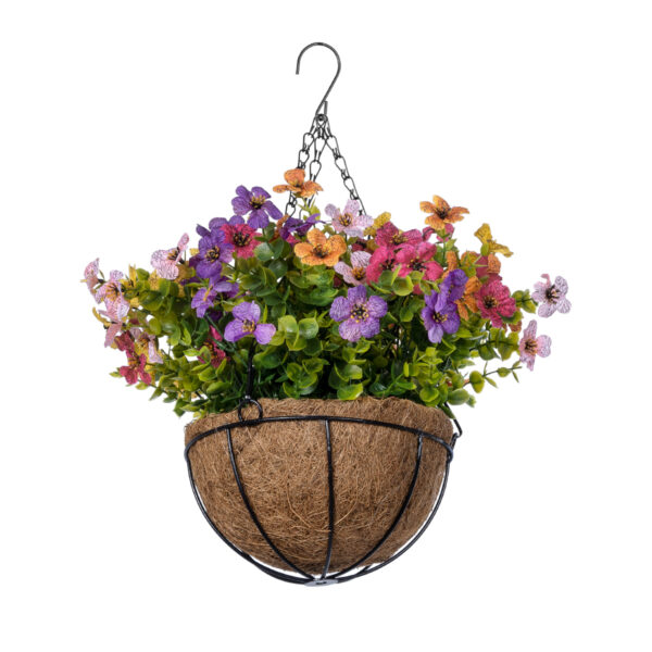 GloboStar® Artificial Garden GERBERA HANGING PLANT 20635 Τεχνητό Κρεμαστό Διακοσμητικό Φυτό Ζέρμπερας Y55cm - Image 3