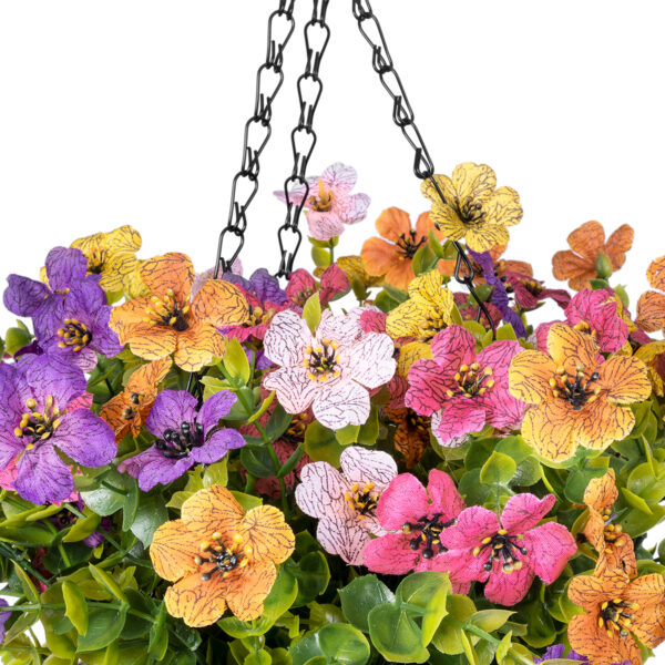 GloboStar® Artificial Garden GERBERA HANGING PLANT 20635 Τεχνητό Κρεμαστό Διακοσμητικό Φυτό Ζέρμπερας Y55cm - Image 4