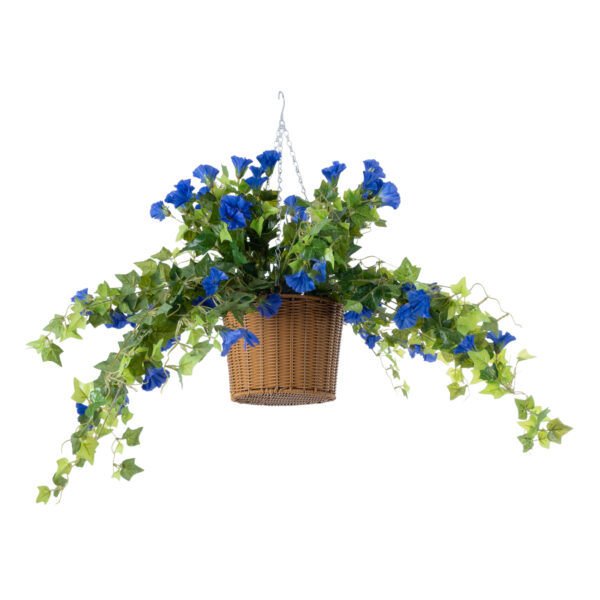 GloboStar® Artificial Garden MORNING GLORY HANGING PLANT 20636 Τεχνητό Κρεμαστό Διακοσμητικό Φυτό Ορτανσίας Y55cm - Image 3